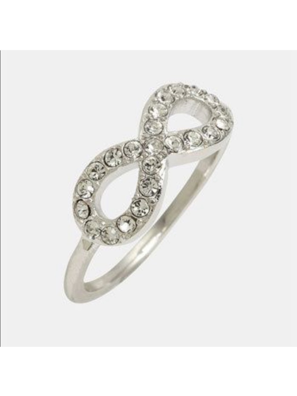 Silver-Tone Crystal Infinity Ring for Women
